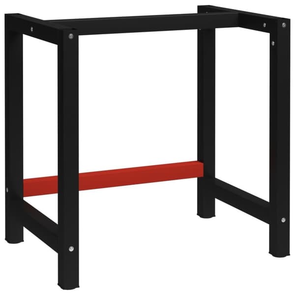 vidaXL stel til arbejdsbænk 80x57x79 cm metal sort og rød