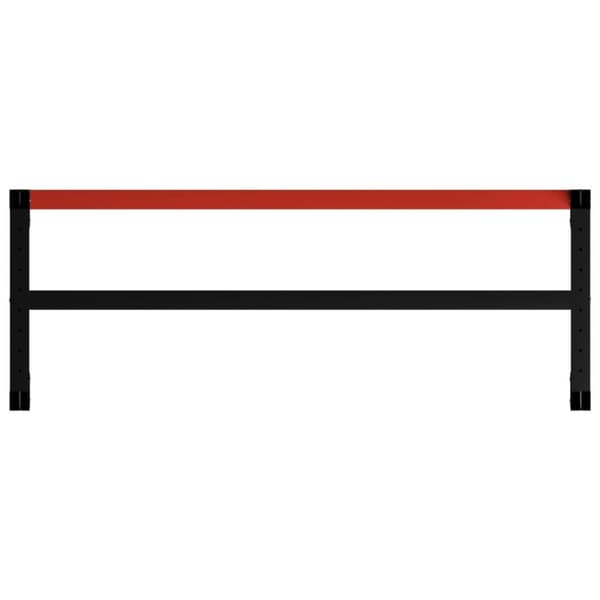 vidaXL stel til arbejdsbænk 150x57x79 cm metal sort og rød