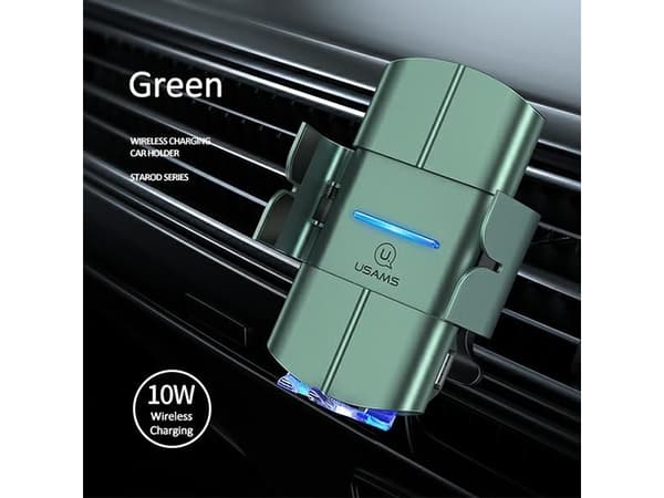 USAMS US-CD133 10W Automatisk induksjonsholder for ventilasjonsgitter grønn/grønn Starod CD133ZJ02