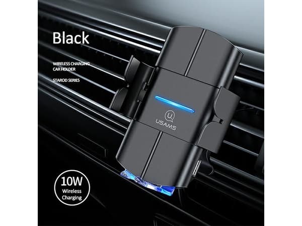 USAMS US-CD133 10W Automatisk induksjonsholder for ventilasjonsgitter svart/svart Starod CD133ZJ01