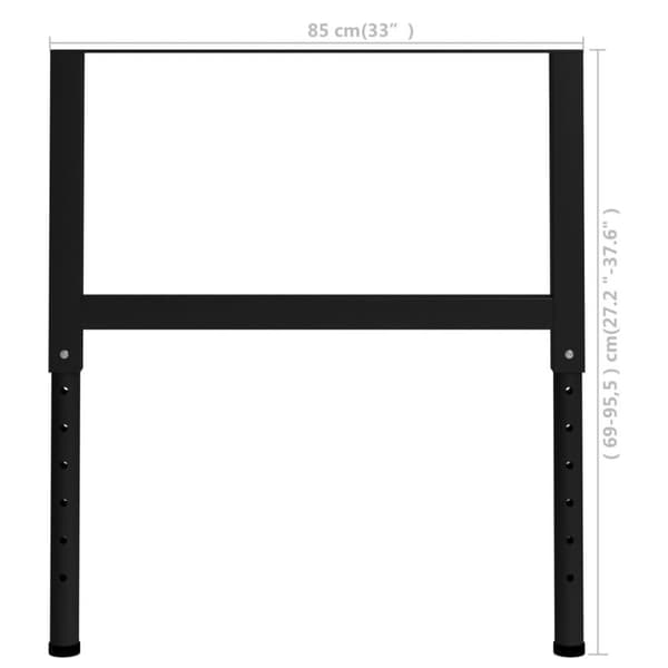 vidaXL stel til arbejdsbænk 2 stk. 85x(69-95,5) cm metal sort