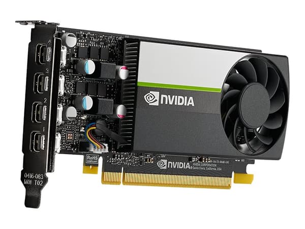 NVIDIA T1000 - Grafikkort - T1000 - 4 GB GDDR6 - PCIe 3.0 x16 lav profil - 4 x Mini DisplayPort