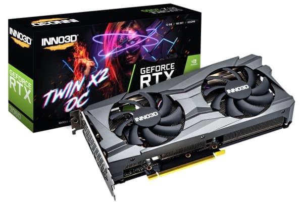 Inno3D GEFORCE RTX 3060 TWIN X2 OC, GeForce RTX 3060, 12 GB, GDDR6, 192 bittiä, 7680 x 4320 pikseliä, PCI Express x16 4.0 - LHR