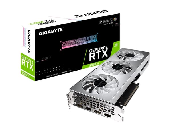Gigabyte GeForce RTX 3060 Ti VISION OC 8G (rev. 2.0), GeForce RTX 3060 Ti, 8 GB, GDDR6, 256 bittiä, 7680 x 4320 pikseliä, PCI Express x16 4.0 - LHR