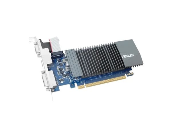 ASUS GT730-4H-SL-2GD5 - Grafikkort - GF GT 730 - 2 GB GDDR5 - PCIe 2.0 - DVI, HDMI, VGA - blæserløs musta, Sininen
