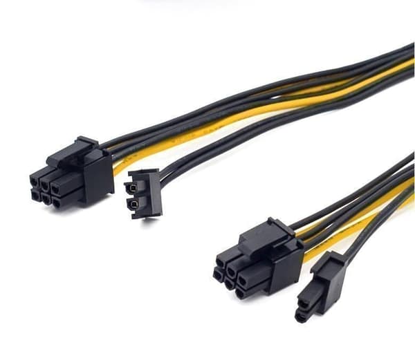 3 stk Y-Splitt PCIE 8Pin Kvinde til 2 x 6+2 pin Mand PCIE 30cm