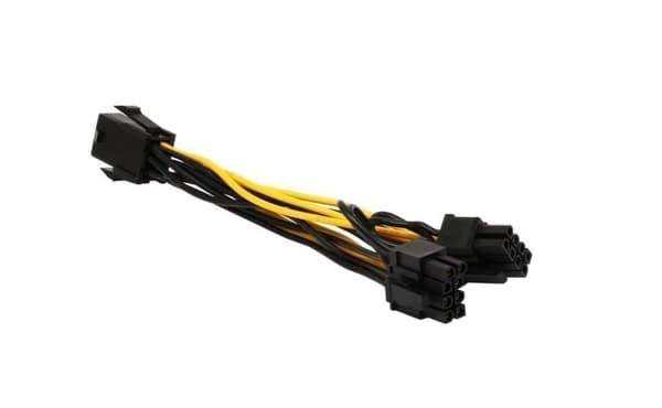 6 kpl Y-Split PCIE 6Pin naaras - 2 x 6 + 2 nastainen uros PCIE 30cm