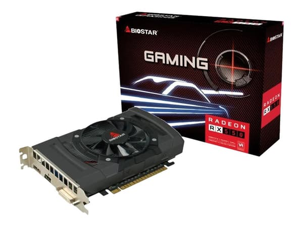 Biostar VA5505RF41 - Grafikkort - Radeon RX 550 - 4 GB GDDR5 - PCIe 3.0 x16 - DVI, HDMI, DisplayPort Svart