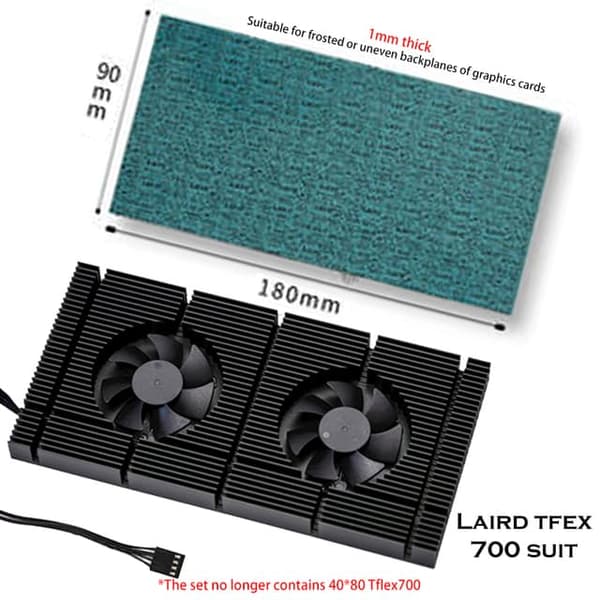 GPU BAGPLADE HUKOMMELSE RADIATOR TIL RTX 4090/4080/4070/3090/3080/3070 CoolerX 0.5mm termisk pad 700