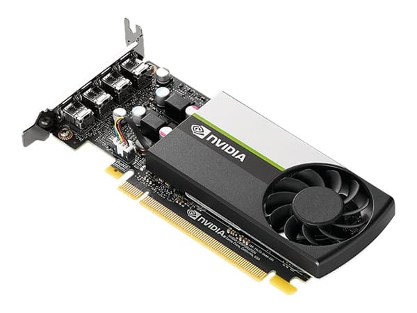 NVIDIA T1000 - Grafikkort - 8 GB GDDR6 - PCIe 3.0 x16 lavprofil - 4 x Mini DisplayPort Grønn, Grå