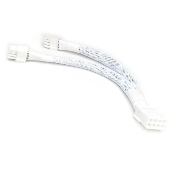 Sleevade Y-Splitt PCIE 8 Pin Kvinde til 2x 6+2 Pin Male PCIE