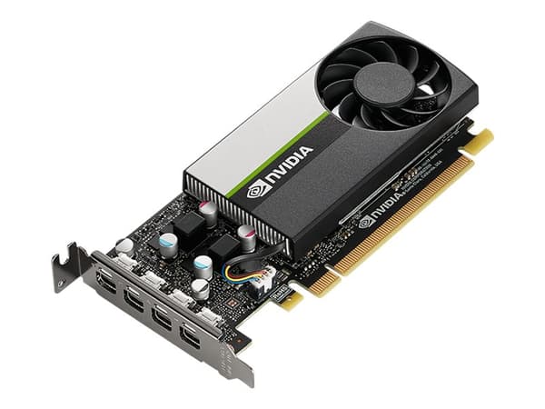 NVIDIA T1000 - Grafikkort - T1000 - 8 GB GDDR6 - PCIe 3.0 x16 lavprofil - 4 x Mini DisplayPort Sort