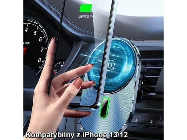 Usams USAMS Magnetic Car Wireless Charging 15W induction holder for the grille gray