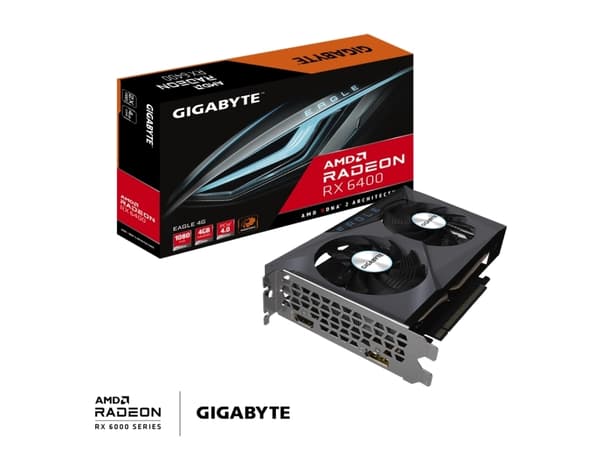 Gigabyte Radeon RX 6400 EAGLE 4G, Radeon RX 6400, 4 GB, GDDR6, 64 bittiä, 7680 x 4320 pikseliä, PCI Express 4.0