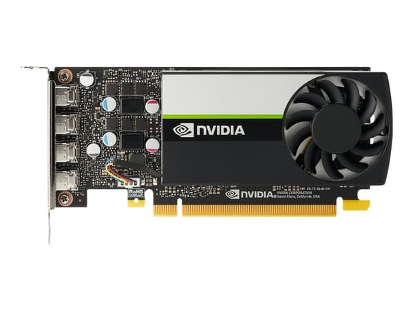 NVIDIA T1000 - Grafikkort - T1000 - 8 GB GDDR6 - PCIe 3.0 x16 - 4 x Mini DisplayPort - for Workstation Z2 G9, Z4 G5, Z6 G5, Z8 G5 Sort