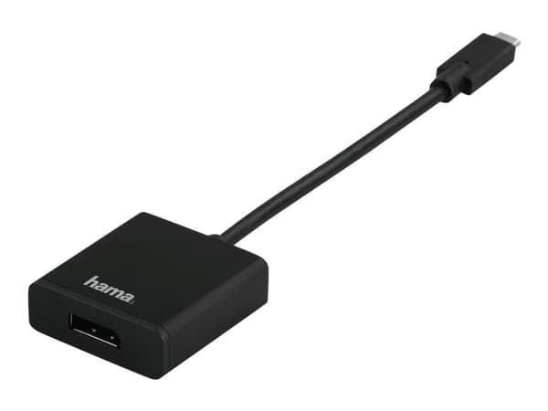 Hama - USB-/DisplayPort-adapter - 24 pin USB-C (hane) till DisplayPort (hona) - Thunderbolt 3 - stöd för 4K - svart