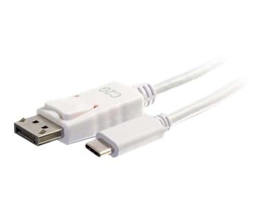 C2G 1.8m (6ft) USB C to DisplayPort Adapter Cable White - 4K Audio / Video Adapter - Extern videoadapter - USB-C - DisplayPort - vit Vit