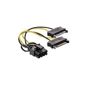 INLINE - Strømforsyning - PCI Express strømforsyning, 8 pin (M) til 15 PIN SATA strøm - 15 cm