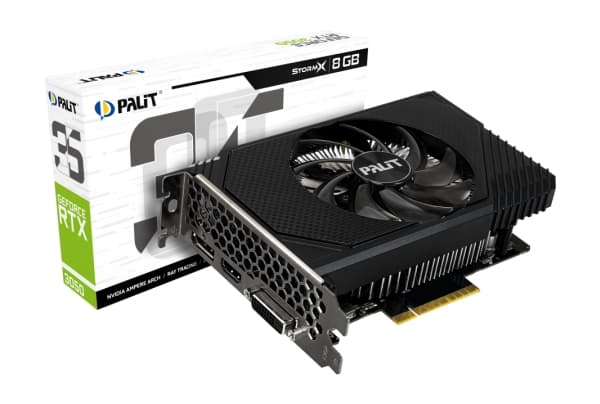 Palit GeForce RTX 3050 StormX, GeForce RTX 3050, 8 GB, GDDR6, 128 bittiä, 7680 x 4320 pikseliä, PCI Express 4.0