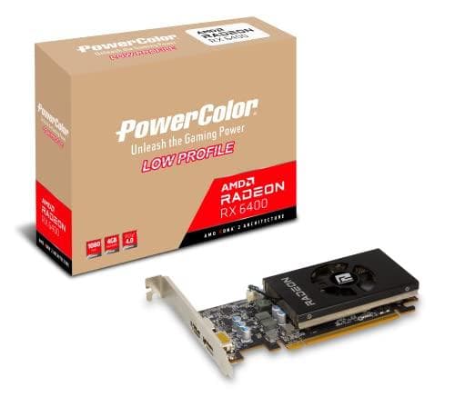 PowerColor AXRX 6400 LP 4GBD6-DH grafikkort AMD Radeon RX 6400 4 GB GDDR6 (AXRX 6400 LP 4GBD6-DH)