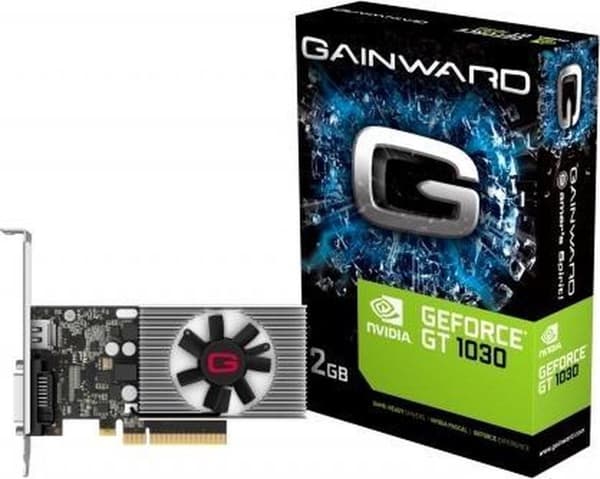 Gainward 426018336-4085 grafikkort GeForce GT 1030 2 GB GDDR4 Svart, Grå