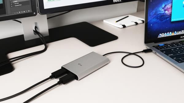 I-TEC THUNDERBOLT3 Dual DP-videoadapter til Thunderbolt3 MacOS og Windows understøtter 1x 5K 60Hz-skærm eller 2x 4K 60Hz-skærm (TB3DUAL4KDP)