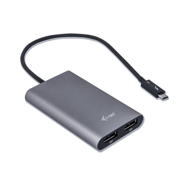 I-TEC THUNDERBOLT3 Dual DP-videoadapter til Thunderbolt3 MacOS og Windows understøtter 1x 5K 60Hz-skærm eller 2x 4K 60Hz-skærm (TB3DUAL4KDP)
