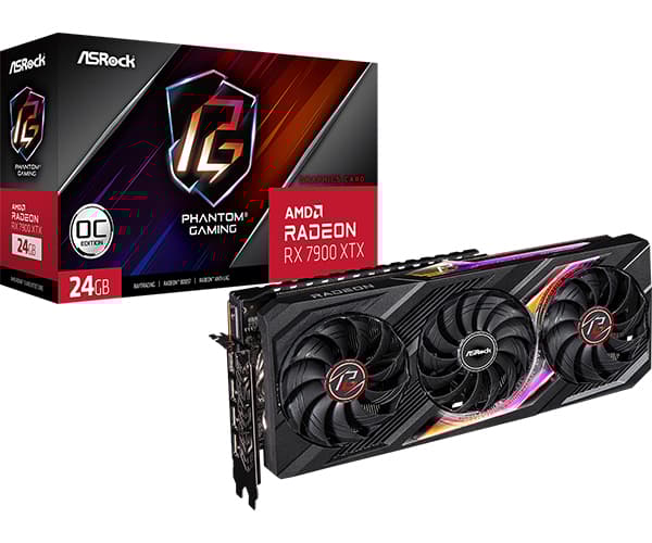 ASRock Radeon RX 7900 XTX Phantom Gaming OC grafikkort - 24 GB GDDR6, HDMI, 3x DP, HDMI
