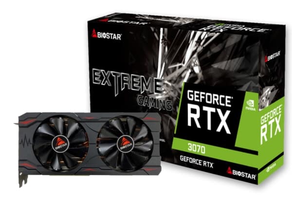 Grafikkort|BIOSTAR|NVIDIA GeForce RTX 3070|8 GB|GDDR6|256 bit|PCIE 4.0 16x|GPU 1500 MHz|Dual Slot Fansink|1xHDMI|3xDisplayPort|VN3706RM82 - LHR