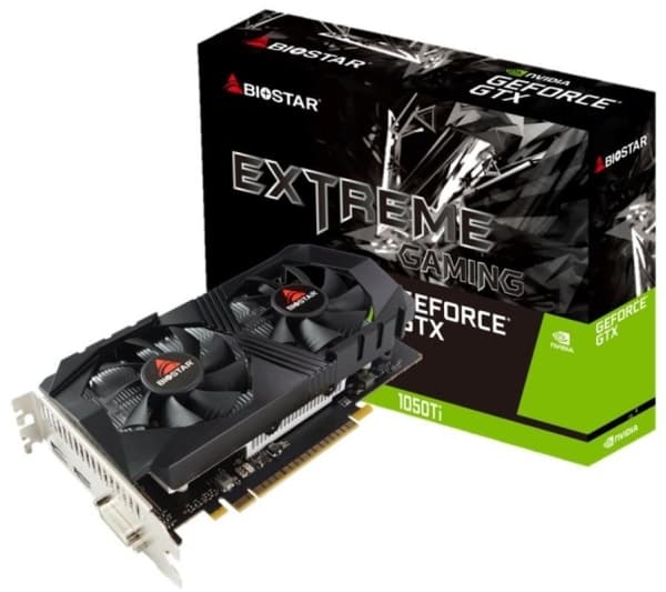 Biostar VN1055TF41, GeForce GTX 1050 Ti, 4 GB, GDDR5, 128 bit, 7680 x 4320 piksler, PCI Express 3.0