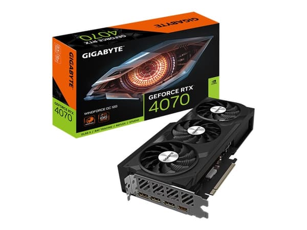 Gigabyte GeForce RTX 4070 WINDFORCE OC 12G - OC Edition - grafikkort - GeForce RTX 4070 - 12 GB GDDR6X - PCIe 4.0 - 3 x DisplayPort, HDMI