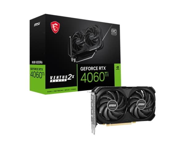 MSI VGA 8GB RTX4060TI VENTUS 2X BLACK 8G OC 3xDP/HDMI GeForce RTX 4060 Ti VENTUS 2X BLACK 8G OC