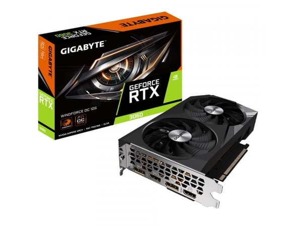 Gigabyte GeForce RTX 3060 WINDFORCE OC 12G - Grafikkort - GF RTX 3060 - 12 GB GDDR6 - PCIe 4.0 x16 - 2 x DisplayPort, 2 x HDMI - LHR
