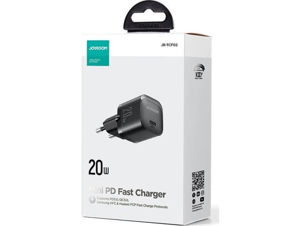 Joyroom lader Joyroom JR-TCF02 USB-C 20W PD nettlader svart