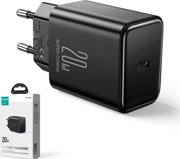 Joyroom verkkolaturi Joyroom JR-TCF06 USB-C 20W PD + USB-C/Lightning-kaapeli musta