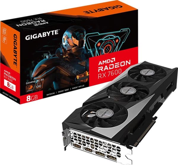 Gigabyte Radeon RX 7600 GAMING OC 8G AMD 8 GB GDDR6 Svart