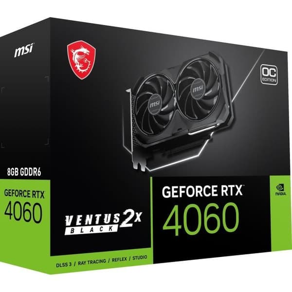 MSI - Grafikkort - GeForce RTX  4060 Ventus 2x Black 8G OC