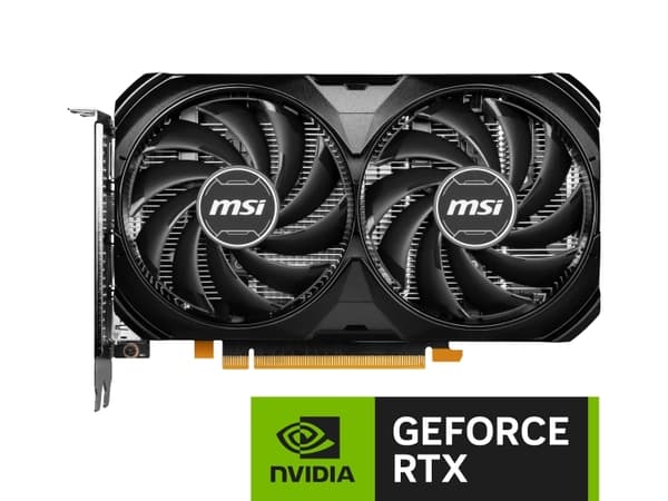 MSI GeForce RTX 4060 VENTUS 2X BLACK 8G OC - Grafikkort - GeForce RTX 4060 - 8 GB GDDR6 - PCIe 4.0 x8 - HDMI, 3 x DisplayPort - låda