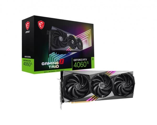 MSI GeForce RTX 4060 Ti GAMING X TRIO 8G, GeForce RTX 4060 Ti, 8 GB, GDDR6, 128 bittiä, 7680 x 4320 pikseliä, PCI Express 4.0