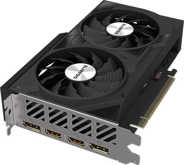 Gigabyte GeForce RTX 4060 WINDFORCE OC 8G - Näytönohjaimet - GeForce RTX 4060 - 8 Gt GDDR6 - PCIe 4.0 - 2 x HDMI, 2 x DisplayPort (GV-N4060WF2OC-8GD)