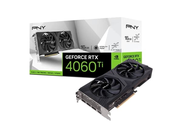 PNY GeForce RTX 4060 Ti 16G VERTO Dual Fan - Grafikkort - GeForce RTX 4060 Ti - 16 GB GDDR6 - PCIe 4.0 x16 - 3 x DisplayPort, HDMI