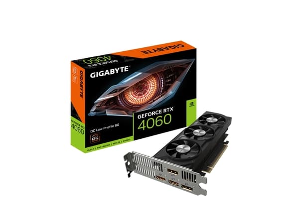 Gigabyte GeForce RTX 4060 OC Low Profile 8G, GeForce RTX­ 4060, 8 GB, GDDR6, 128 bittiä, 7680 x 4320 pikseliä, PCI Express 4.0