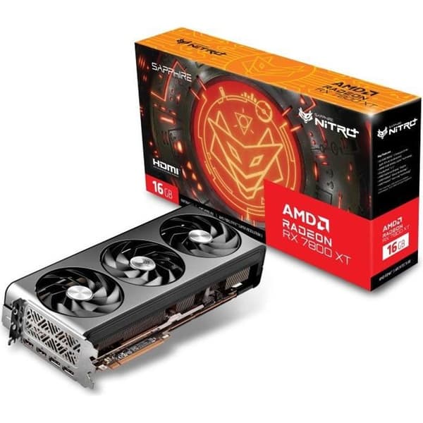 SAPPHIRE - Grafikkort - NITRO+ AMD RADEON RX 7800 XT GAMING OC 16GB - GDDR6 - DUBBLA HDMI / DUBBLA DP