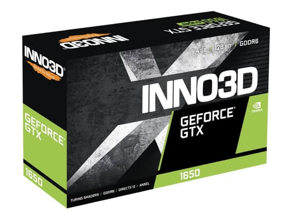 Inno3D GeForce GTX 1650 Twin X2 OC V3 - Grafikkort - GF GTX 1650 - 4 GB GDDR6 - PCIe 3.0 x16 - DVI, 3 x DisplayPort - boks