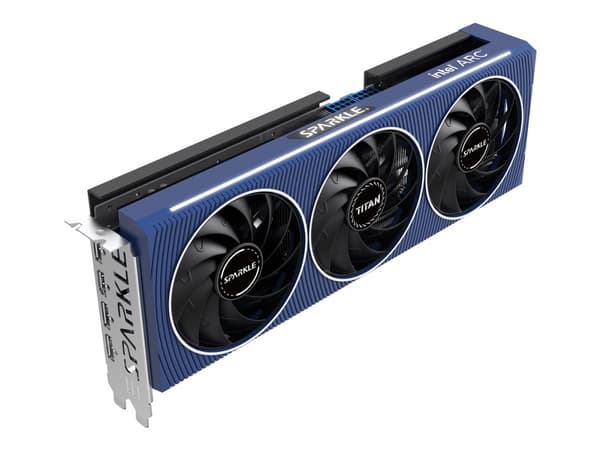 SPARKLE Intel Arc A770 TITAN OC Edition - OC Edition - grafikkort - Intel Arc A770 - 16 GB GDDR6 - PCIe 4.0 x16 - 3 x DisplayPort, HDMI Sort, Blå