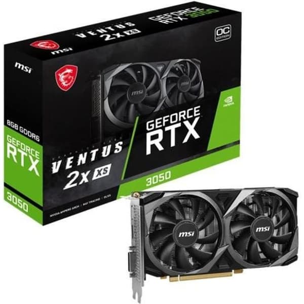 MSI - Grafikkort - GeForce RTX 3050 VENTUS 2X XS 8G OC Svart