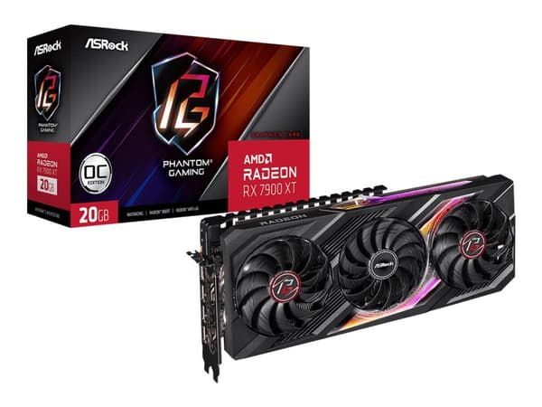 ASRock Phantom Gaming Radeon RX 7900 XT 20GB OC - Grafikkort - Radeon RX 7900 XT - 20 GB GDDR6 - PCIe 4.0 x16 - 3 x DisplayPort, HDMI Svart