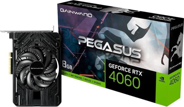 Gainward RTX4060 Pegasus 8GB GDDR6 HDMI 3xDP (4083) Sort