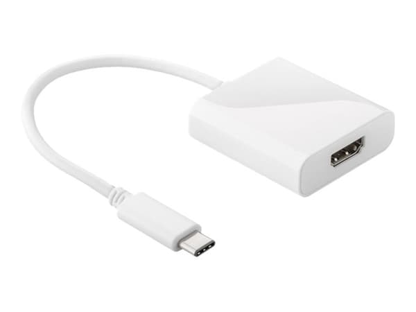Goobay 66259, 3.2 Gen 1 (3.1 Gen 1), USB Type-C, HDMI-ulostulo Valkoinen