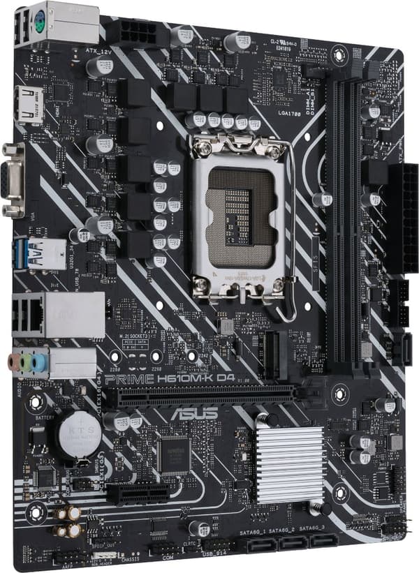 Asus | PRIME H610M-K D4 | Processor family Intel | Processor socket  LGA1700 | DDR4 DIMM | Memory slots 2 | Supported hard disk drive interfaces SATA,